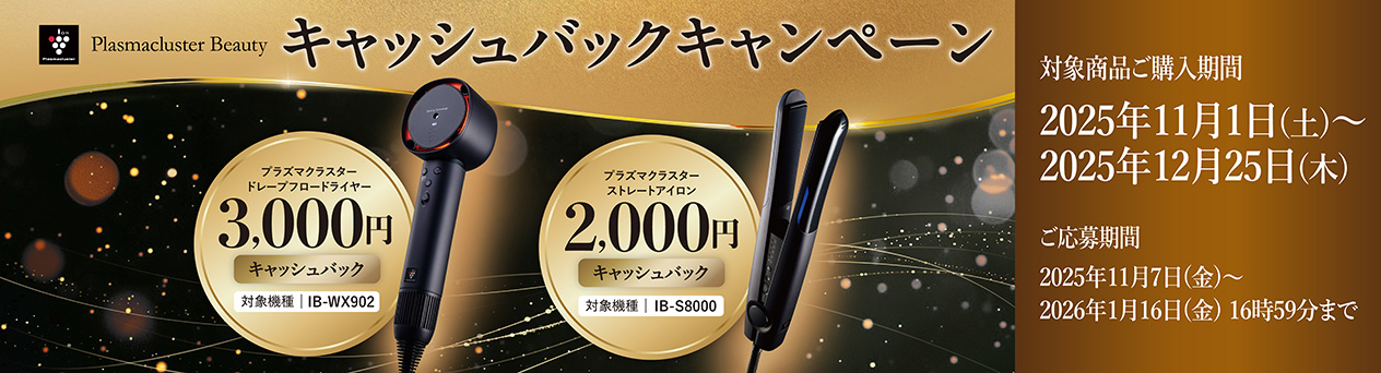 ヘアドライヤー＆ヘアアイロン キャッシュバックキャンペーン
