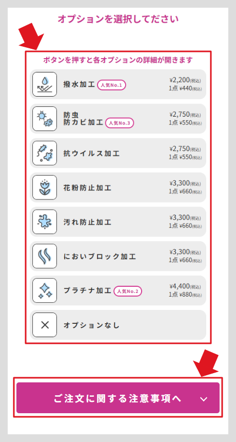 オプション選択画面②
