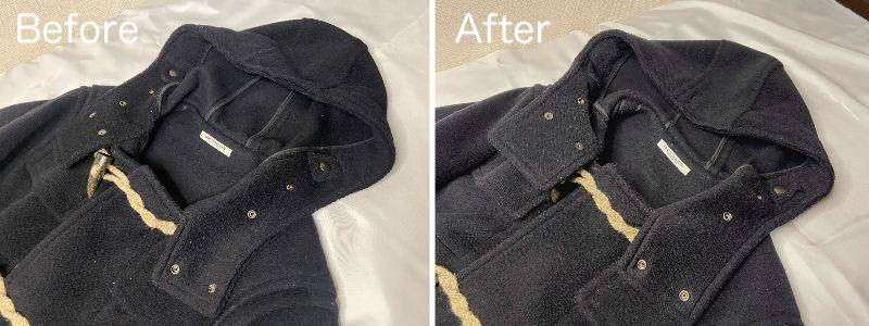 1点目：ダッフルコートのビフォーアフター