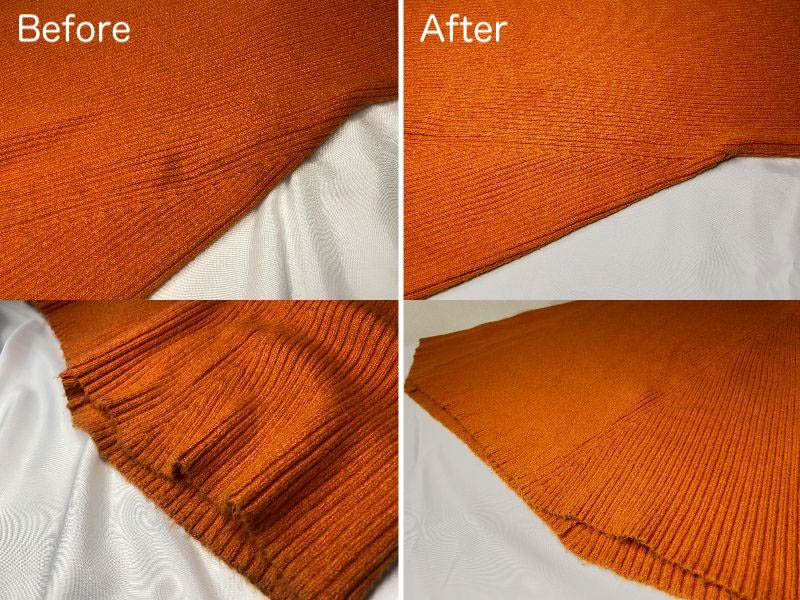 4点目：ニットのセットアップ（ボトムス）のビフォーアフター