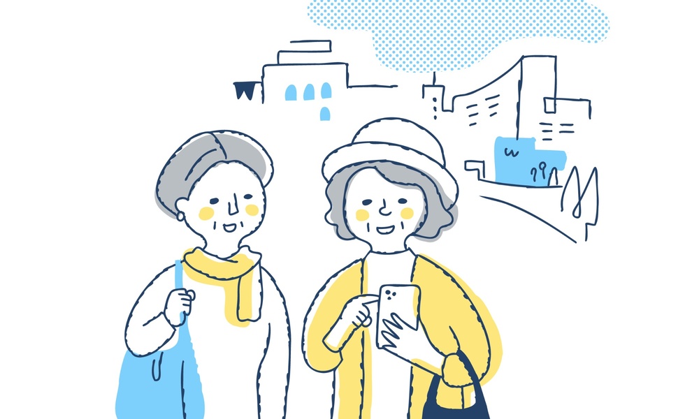 海外旅行している様子