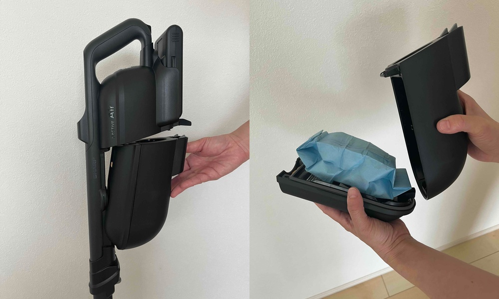 自動ゴミ収集ユニットの紙パック取り付け部