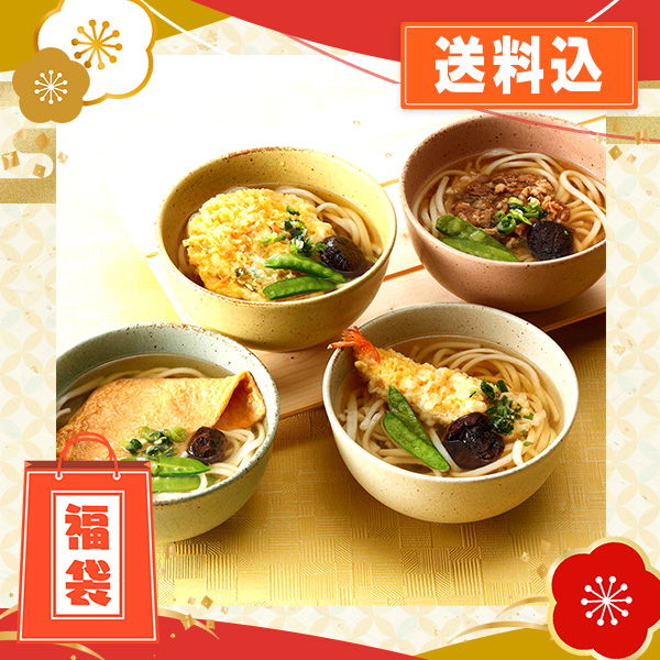 創麺屋手延べうどん12食セット（きつね・かき揚げ・牛肉・えび天　各3食）