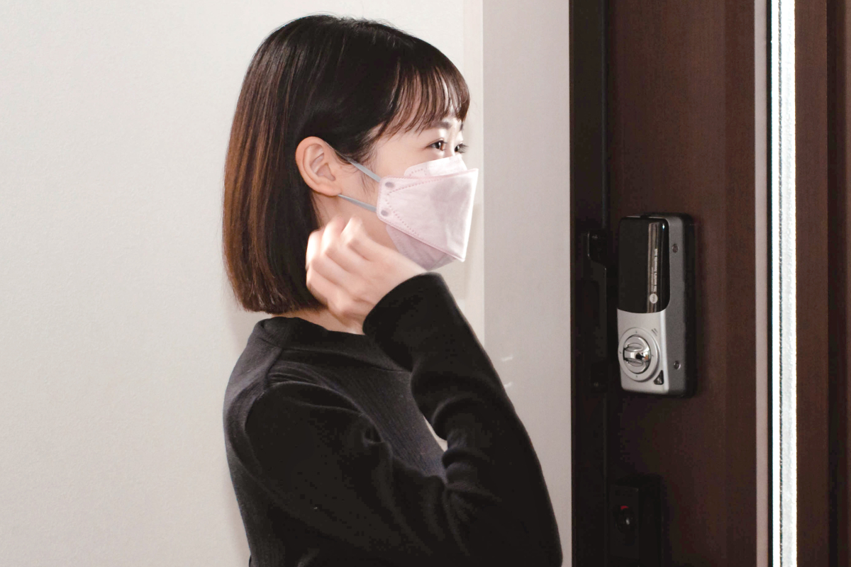 シャープクリスタルマスク（ふつうサイズ）＜ピンク系グレー＞