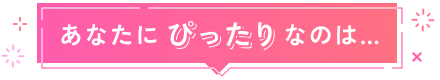 あなたにぴったりなのは…