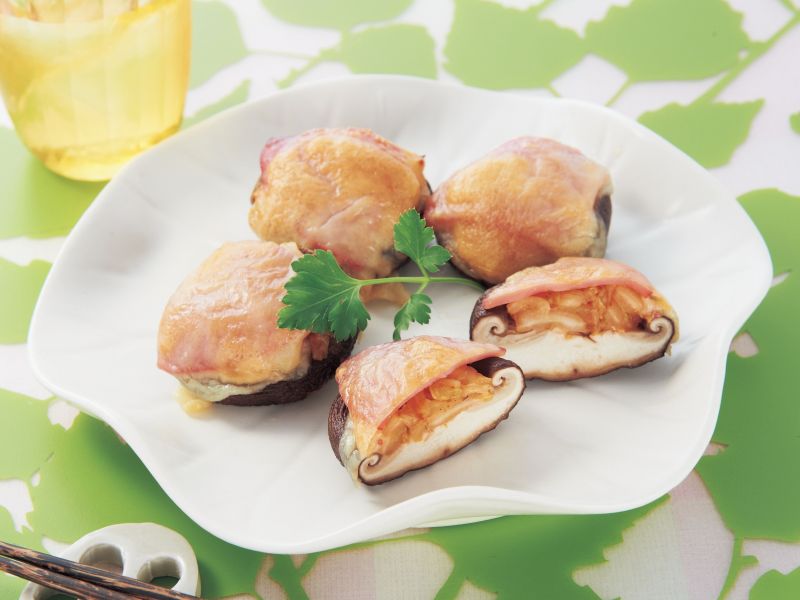 しいたけのキムチチーズ焼き(ヘルシオトレー)