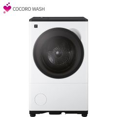 【左開きタイプ】プラズマクラスタードラム式洗濯乾燥機＜ホワイト系＞+標準配送設置サービス　セット