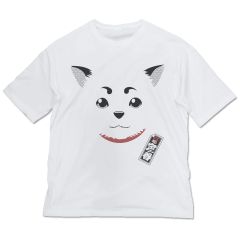 銀魂　定春フェイス ビッグシルエットTシャツ/WHITE-XL