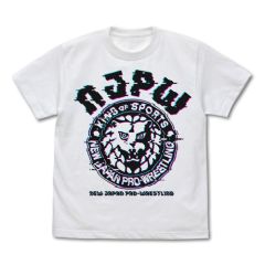 新日本プロレスリング　ライオンマーク Tシャツ グリッチVer./WHITE-XL