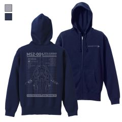 機動戦士Zガンダム　描き下ろし ウェイブライダー ジップパーカー　NAVY-XL