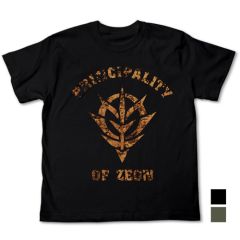 機動戦士ガンダム　ジオンかすれプリントＴシャツ　BLACK-XL