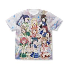 ラブライブ！サンシャイン!!　Aqours フルグラフィックTシャツ/WHITE-XL