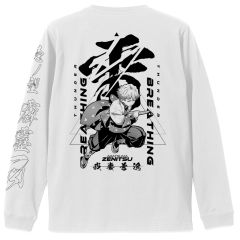 アニメ「鬼滅の刃」　我妻善逸 袖リブロングスリーブTシャツ/WHITE-L