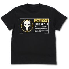 EVANGELION　目標をセンターに入れてスイッチロゴ Tシャツ/BLACK-XL