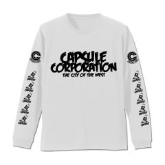 ドラゴンボール　カプセルコーポレーション 袖リブロングスリーブTシャツ/WHITE-XL