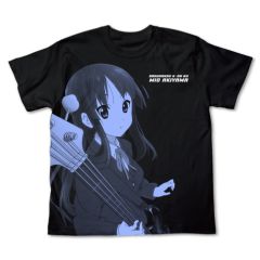 けいおん！　秋山澪オールプリントＴシャツ/BLACK-XL