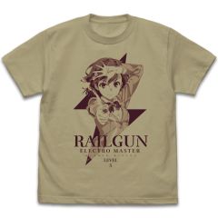 とある科学の超電磁砲T　御坂美琴 Tシャツ Ver.2.0/SAND KHAKI-XL