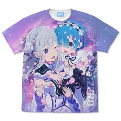 Re:ゼロから始める異世界生活　エミリア＆レム フルグラフィックTシャツ/WHITEXL