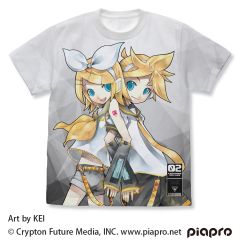 鏡音リン・レン　鏡音リン・レン フルグラフィックTシャツ/WHITE-XL