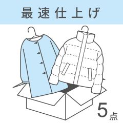 【宅配クリーニング】衣類最速パック5点