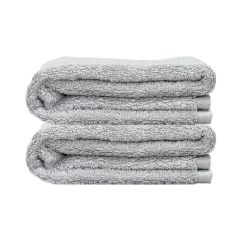 ［送料込・２枚組］高吸水ボリュームフェイスタオル（ライトグレー）