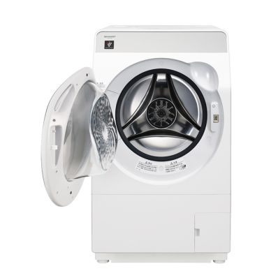 【左開きタイプ】プラズマクラスタードラム式洗濯乾燥機＜ホワイト系＞+標準配送設置サービス　セット