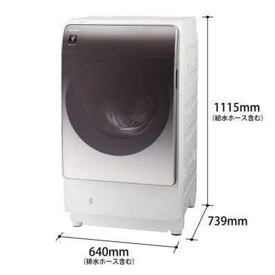 【左開きタイプ】プラズマクラスタードラム式洗濯乾燥機＜シルバー系＞+標準配送設置サービス　セット