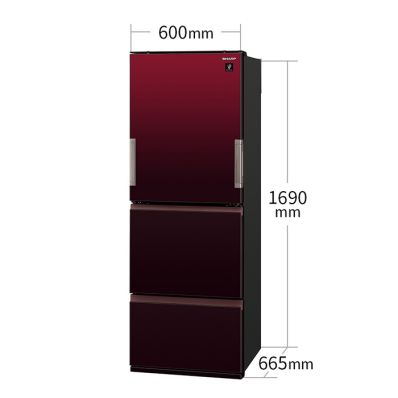 プラズマクラスター搭載どっちもドア冷蔵庫＜レッド系＞+標準配送設置サービス　セット