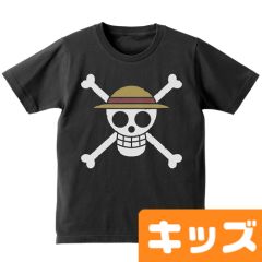 ワンピース　麦わらの一味キッズTシャツ/BLACK-150cm