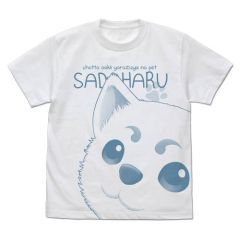 銀魂　定春の鼻デカ オールプリントTシャツ/WHITE-XL
