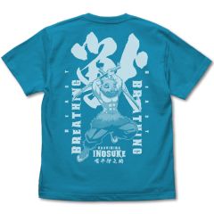 アニメ「鬼滅の刃」　獣の呼吸 嘴平伊之助 Tシャツ/TURQUOISE BLUE-XL