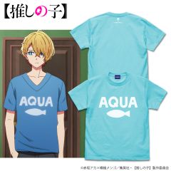 【推しの子】　AQUA Tシャツ/AQUA BLUE-XL
