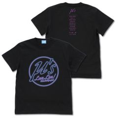 ラブライブ！　μ's ネオンサインロゴ Tシャツ/BLACK-XL