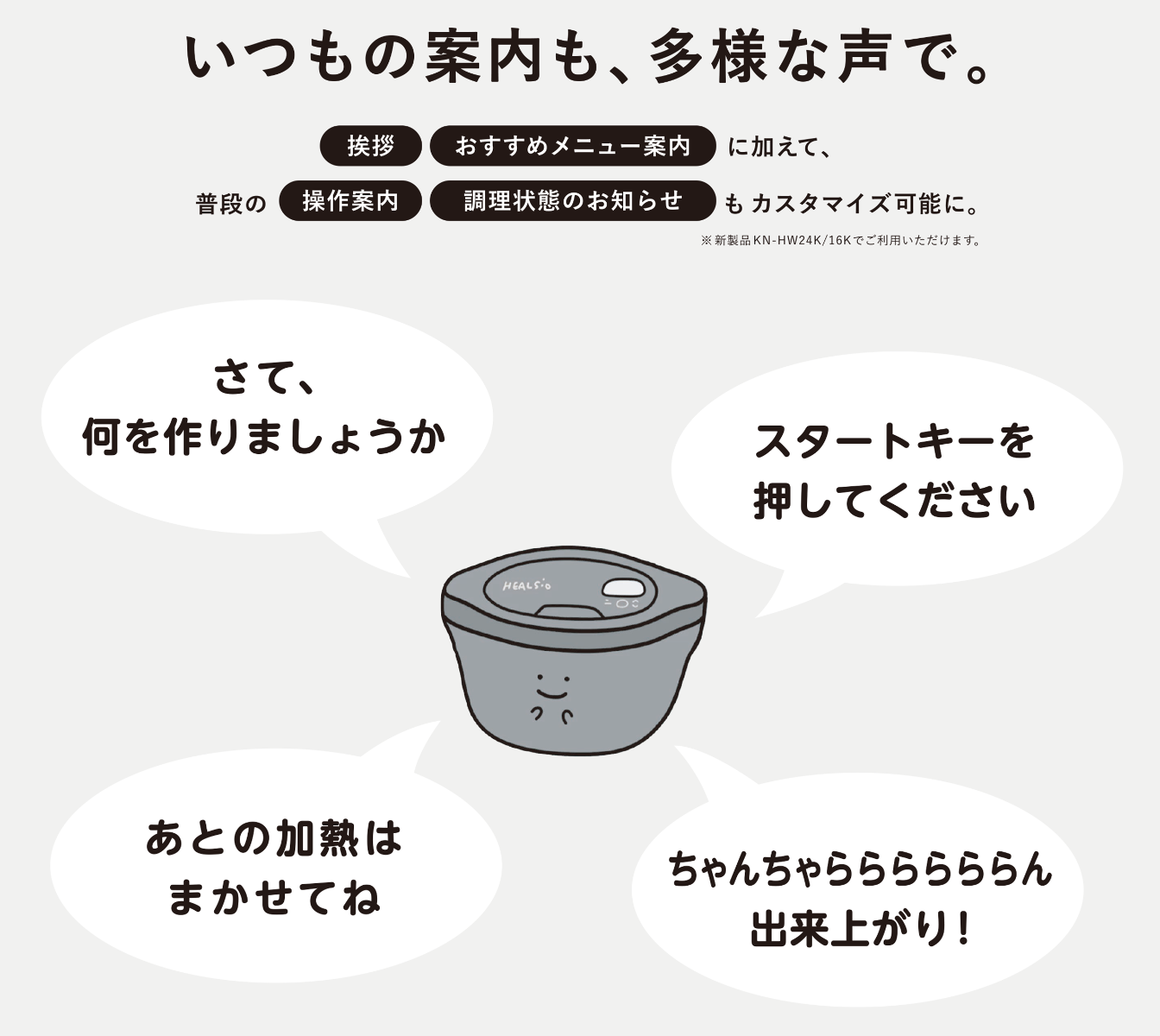 ホットクックボイスカスタマイズ範囲
